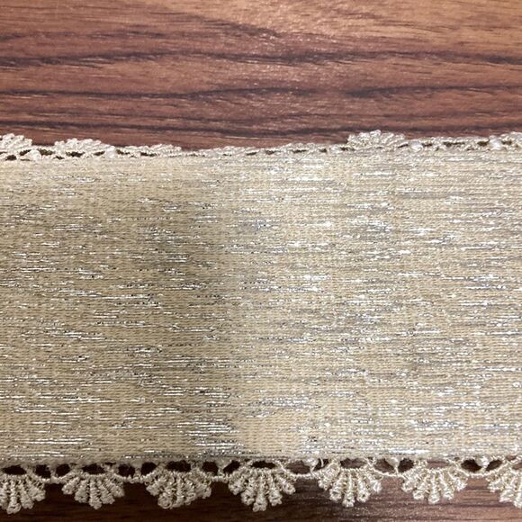 JJ Valaya designer belt for women Light Tan Fabric/lace with Oval Metal Buckle. main image 5